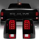 LitMiRaCle Upgrade LED Tail Lights Compatible with Dodge RAM 1500 2009-2018, Ram 2500 3500 2010-2018 Factory Halogen Taillight Models, Smoke Lens, 2PCS