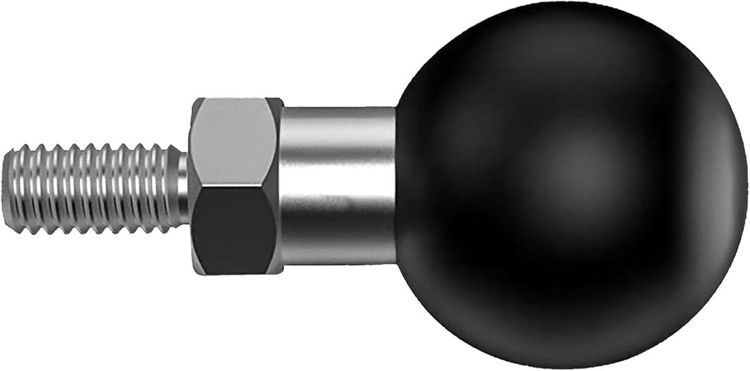 1 inch Ball Adapter with 1/4"-20 Threaded Post Compatible with RAM Mounts B Size Double Socket Arms for Action Cameras,Camcorder,Bike Rearview Mirror,Bike Phone Holder (Black 1)