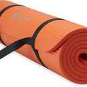 Gaiam Essentials 2/5" Thick (10mm) Yoga & Pilates, Fitness & Exercise Mat with Easy-Cinch Carrier Strap Cusion Support For Fitness and Gym Workouts