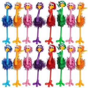 TOYANDONA 24pcs Ostrich Pens, Funny Pens Novelty Ostrich Ballpoint Pen Flamingo Cute Bird for Kids School Supplies Classroom Prizes Party Favors