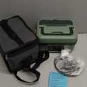 ODSD Cordless Electric Lunch Box for Adults, 16000mAh Rechargeable Self-Heating Lunch Box Food Warmer with Timer & Adjustable Heating, 34oz/1L Container with Insulated Bag for Office Car Outdoor (Green/Dark Green)