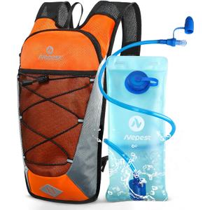 Nepest Hydration Backpack with 2L Water Bladder for Cycling, Water Backpack for Hiking Running, Lightweight Hydration Pack , Grey