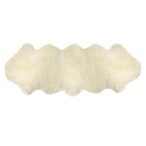 Natural Milan Genuine Sheepskin Area Rugs with Thick and Lush Pile, Fluffy Sheep Fur Rug with Anti-Skid Backing for Bedroom Living Room, Double Pelt, Platinum, 2' x 6'