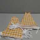 16 Meters 52ft Yellow White Cotton Checkered Banner Double Sided Fabric Gingham Pennant Bunting Triangle Flags Party Decoration for Picnic Birthday Carnival