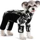 Fleece Dog Coat for Small Medium Dog,Pullover Pajamas Jumpsuit Bodysuit Puppy Coats with Legs, Pet Windproof Warm Cold Weather Jacket Full Body Vest Cozy Snowsuit Outfit Clothes (White, L)