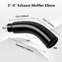 5" to 6" Exhaust Elbow with Clamp – Chrome/Black Coating Diesel Exhaust Tip, No Welding Required, Fits 5" Exhaust Pipe for Trucks Pickups Cars