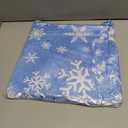 Horaldaily Christmas Tablecloth 7070 Inch Round, White Snow Blue Washable Table Cover for Party Picnic Dinner Decor