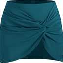 ZAFUL Womens Swim Skirt Twist Bathing Suit Skirt with Build-in Brief Mid Rise Swimsuit Bottom Skort, XL