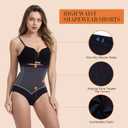 MUEE Women's Shapewear Tummy Control High Waisted Control Panties Butt Lifting Thong Shapewear Shorts (Beige, L)