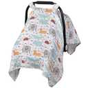 Metplus Muslin Carseat Cover for Babies,Breathable Infant Carseat Cover Lightweight Baby Carrier Cover for Girls Boys, Fit Spring Summer/Hot Days/Warm Weather (Animal Party)