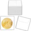 Ysglory 150Pcs Single Pocket Coin Flips Clear Coin Collector Protectors Individual Plastic Sleeves Holders Small Coin Pouch for Jewelry Storage Currency Collectors (2.2 x 2.2 Inch) (Rectangular)