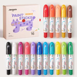 Tempera Paint Sticks, 16 Colors Washable Paint Sticks for Kids, Quick Drying, Non-Toxic, Toddler Art Supplies for Paper Stone Wood Canvas, Easter Gifts for Kids