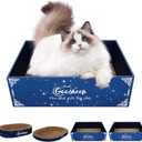 Goosheep 4-in-1 Cat Scratcher and Bed, 2 Scratching Pads & 2 Oval Loungers for Indoor Cats, Multi-Cat Household Cardboard Scratcher Furniture with Cat Bed Design to Save Your Couch