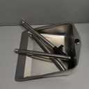 Happyyami Stainless Steel Dustpan Long Handle Heavy Duty Removable Cleaning Tool for Home and Office Ergonomic Upright Design No-Bend Garbage Shovel for Kitchen