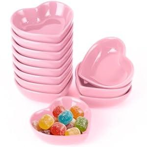 ZLMTZDJD 12PCS 3.2inch Heart Shaped Bowl Heart Bowl For Candy Lovers, Office Desk Decor, Home Snack Display, Valentine'S Day, Wedding Celebrations, Birthday Parties, Family Kitchen Use