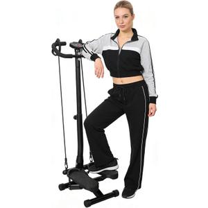 BeBecome Steppers for Exercise at Home, Twist Stair Stepper with Handlebar, Low Impact Fitness Step Machine with LCD Monitor, with Tension Band,Quiet Hydraulic Cardio Trainer for Indoor Workouts