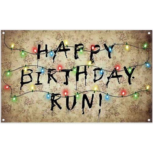 Monalivest 72x43inch Spooky Rustic Alphabet Backdrop Retro Colorful Light Bulbs Background Aldults Kids Birthday Party Baby Shower Decorations Photo Banner Props