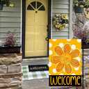 2 x RABUSOFA Summer Floral Garden Flag 12x18 Inch Double Sided Outside, Polka Dots Welcome Seasonal Yard Outdoor Decoration Small