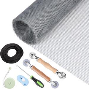 Window Screen Repair Kit - 59" x 106" Screen Door Replacement Fiberglass Screen Mesh with All Screen Tools for Sliding Door and Patio Screen Door Replacement, TOOLTRIZ
