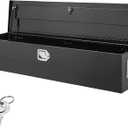 VEVOR Heavy Duty Aluminum Truck Bed Tool Box, Diamond Plate Tool Box with Side Handle and Lock Keys, Storage Tool Box Chest Box Organizer for Pickup, Truck Bed, RV, Trailer, 48"x15"x15", Black