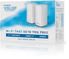 Linksys Velop Intelligent Mesh Wi-Fi System - White (AC2600), Pack of 2 