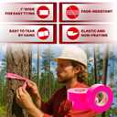 XFasten Pink Flagging Tape 12-Pack, 1-Inch x 1800 Feet Total Pink Marking Tape Ribbon, High Visibility Non-Fading Trail Marking Ribbon for Surveying, Trees, Construction Safety Caution - 150ft/roll