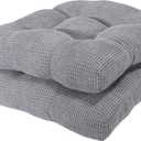 Arlee Non-Skid Memory Foam Chair Pads, 2 Count (Pack of 1), Alloy Gray