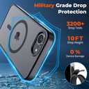Magnetic for iPhone 16e Case, [Compatible with MagSafe] [Military Grade Drop Protection] Translucent Matte Shockproof Anti-Scratch Phone Case, Black