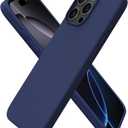 ORNARTO Compatible with iPhone 16 Pro Max Case 6.9", Slim Liquid Silicone 3 Layers Soft Gel Rubber Shockproof Protective Case with Anti-Scratch Microfiber Lining-Navy Blue