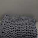 Chunky Knit Blanket Throw 40"40", Hand Knitted Warm Chenille Throw Blanket, Home Decor Soft Thick Yarn Cable Knit Blanket, Soft Breathable Fleece Banket Christmas for Couch Bed Sofa Best Gift (Gray)