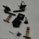 Probrico Square Entry Levers and Single Cylinder Deadbolts Combo Pack, Flat Black Keyed Alike Heavy Duty Keyed Entry Handles Locksets Reversible for Right and Left Side, 2 Pack(All Same Keys)