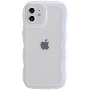 IUFRIWOT Cute Case for iPhone 11 And iPhone 16 6.1 Inch, Wave Frame Shape Soft Silicone Shockproof Protective Slim Phone Cover for Women Girls, Clear