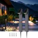 SOTTLOT Solar Pathway Lights, Dimmable Metal Solar Landscape Path Lights IP65, 3000K Solars Walkway Light for Outside, Garden Yard Patio Path Lawn Decor, 2pcs