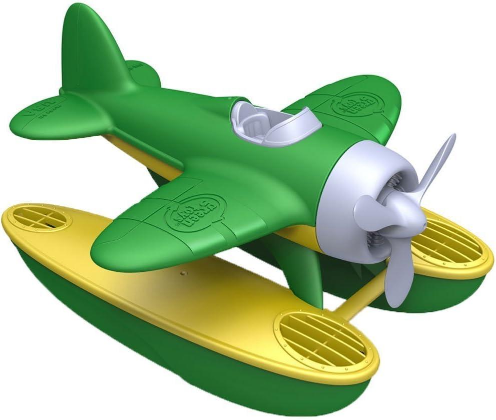 Green Toys Seaplane, Green/Yellow - Pretend Play, Motor Skills, Kids Bath Toy Floating Vehicle. No BPA, phthalates, PVC. Dishwasher Safe, Recycled Plastic, Made in USA.