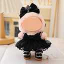 4 Piece Dress Set for Monster Dolls 2025 Halloween Gothic Costume Rock n Roll Style Black Lace (No Doll) (Black Shoe Set)