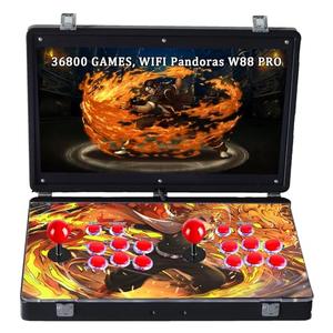 RegiisJoy 36800 in 1 Metal Box Arcade Game Console, 22-inch HD IPS Screen Portable 3D WiFi Pandoras Box W88 pro Retro Folding Gaming Console, Search/Hide/Save/Load/Pause/Add Game