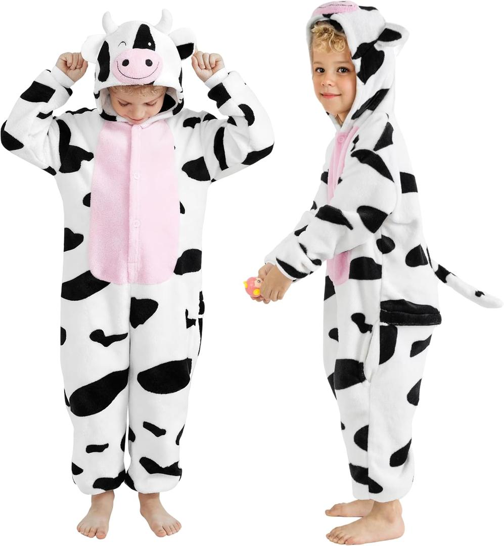 Halloween Toddler Animal Costumes for Kids Baby Boys Girls Onesie 18M-8 (2T-3T, Cow)