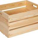Extra Large Pine Wood Crates For Storage, Vinyl Records Storage Crates,The Storage Crates Are Made Of Pure Natural Solid Wood,Exuding Natural Pine Flavor,Unfinished Wooden Crates For Display . (1)