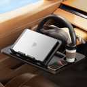 DICMKY Car Steering Wheel Tray Table, Height Adjustable Car Laptop Mount Stand Steering Wheel Desk| Car Food Eating Tray for Driver, Car Travel Essentials Accessories for Long Road Trips/Remote Work