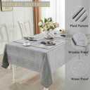 Rectangle Table Cloth Linen Farmhouse Stainproof Waterproof Washable Polyester Oblong Rectangular Fabric Table Cover for Kitchen Dining Dinner (Grey01, 70" x 52" (Rectangular))