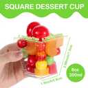 100 Pack 8 Oz Square Plastic Dessert Cups Clear Parfait Appetizer Cups for Ice Cream Fruit Puddings Desserts Appetizers Wedding Party Catering Supplies