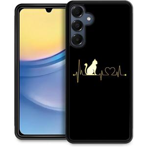 ZHEGAILIAN Compatible with Samsung Galaxy A16 Case,Non-Slip Soft TPU Bumper Shockproof Protective Case Compatible with Samsung Galaxy A16 6.7 inch for Women-Cat Heartbeat