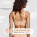 Seamless Wireless Bra for Women with Support - No Underwire Full Coverage Push Up Bras (Beige, L)