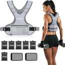 PACEARTH Adjustable Weight Vest 4-10lbs / 11-20lbs / 20-32lbs X-Shape Weighted Vest for Women and Men, Home Workout Ironsand Vest with Zipper Pouch and 6 Weight Packs, Pink, Gray, Black