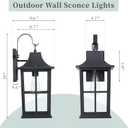 20" Large Outdoor Wall Lantern,Porch Lights,Modern Exterior Lighting Fixtures with E26 Socket,Exterior Light Fixtures Matte Black with Clear Glass Shade for House, Garage, Patio, Large-1 Pack
