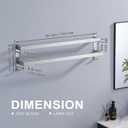 Double Towel Bar Towel Racks for Bathroom, Bath Towel Holders Wall Mount, Stainless Steel Towels Shelves Towel Rail, 2-Tiers (Brushed Nickel, 28 Inches)