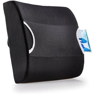 Maximex Back Support Cushion, Ergonomic Back Cushion with Effective Support Function for Correct Seat Position, Lumbar Cushion with Heat/Cold Pad and Strap
