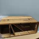 Wooden Kitchen Utensil Holder Organizer for Counter or Countertop, Large Wooden Utensil Holder for Storage Cooking and Silverware with 4 Compartment, Acacia Rustic Wood Container Extra Large