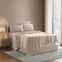 Nestl Split King Bed Sheet Set - Beige Cream - Instantly Soft Microfiber, No Break-in Wash - 4-Piece Deep Pocket Sheets & Pillowcases, Stays Put All Night