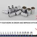 Socket Organizer Set, Metric SAE Socket Holders with Spring Ball Bearings Fits 1/4", 3/8", 1/2" Drive Sockets, Secure Holding Portable Socket Retention Home Workshop Tool Storage Organizer, 9 PCS